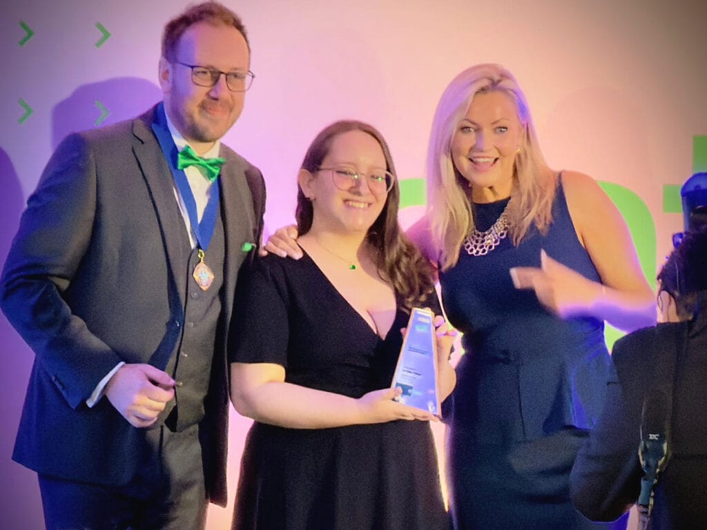 Michaela claims her AAT Student of the Year award